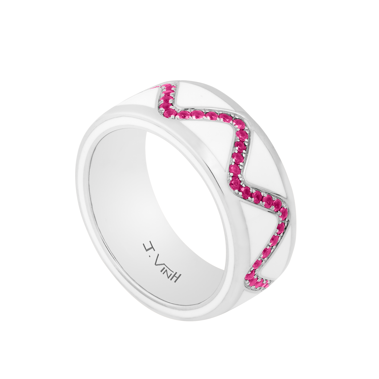 Bague Vibration with color - Or blanc - J.VINH