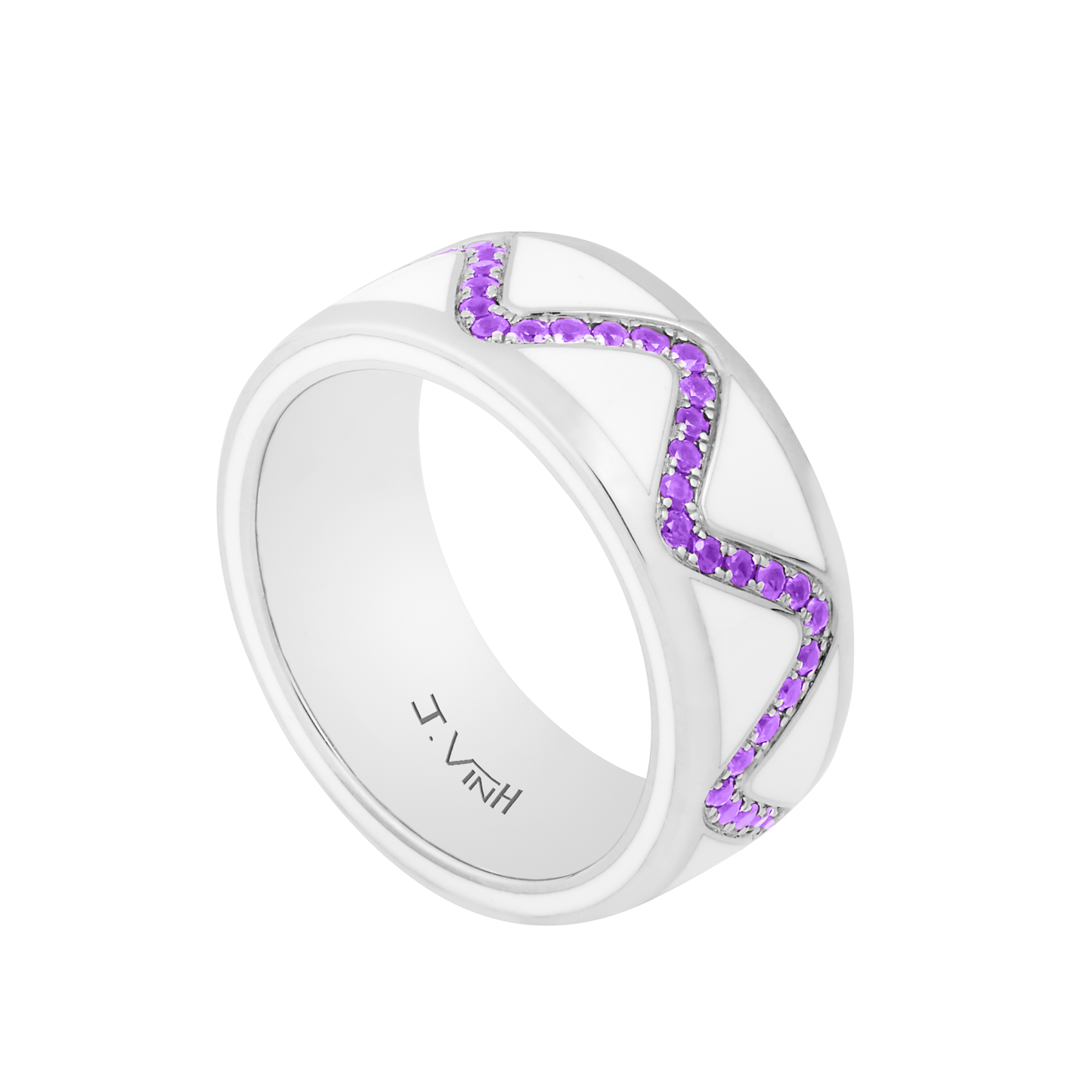 Bague Vibration with color - Or blanc - J.VINH